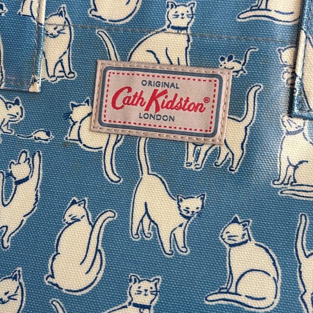 Cath Kidston original London PVC coated cotton tote bag with cat & mouse print - Picture 2 of 11